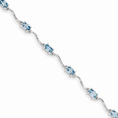 Sterling Silver Blue Topaz Bracelet