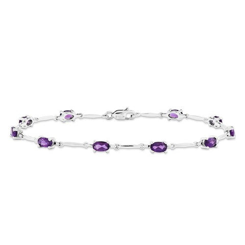 Sterling Silver Amethyst Bracelet