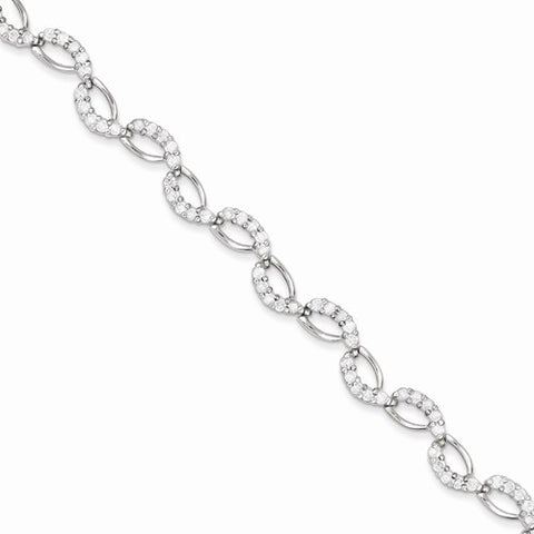 Sterling Silver Fancy Cz Bracelet