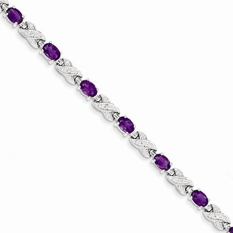 Sterling Silver Amethyst Bracelet