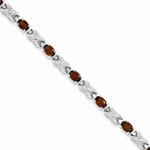 Sterling Silver Garnet Bracelet