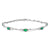 Sterling Silver Emerald and Diamond Bracelet