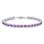 Sterling Silver Amethyst and Diamond Bracelet