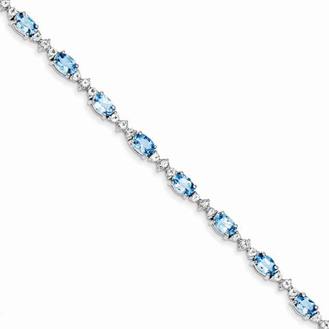 Sterling Silver Blue Topaz Bracelet