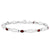 Sterling Silver African Ruby and Diamond Bracelet