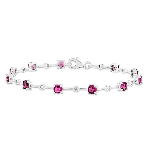 Sterling Silver Pink Tourmaline Bracelet