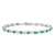 Sterling Silver Emerald and Diamond Bracelet