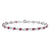 Sterling Silver Pink Tourmaline and Diamond Bracelet