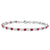 Sterling Silver African Ruby and Diamond Bracelet