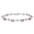 Sterling Silver Pink Tourmaline and Diamond Bracelet