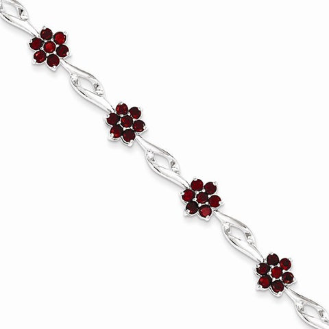 Sterling Silver Garnet Bracelet