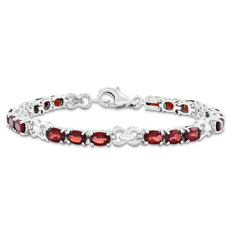 Sterling Silver Garnet Bracelet