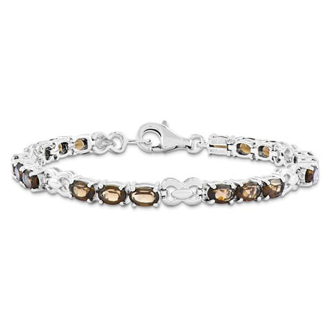 Sterling Silver Smokey Quartz Bracelet