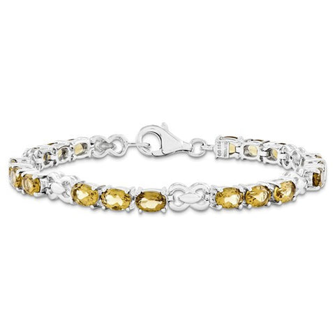 Sterling Silver Whiskey Quartz Bracelet