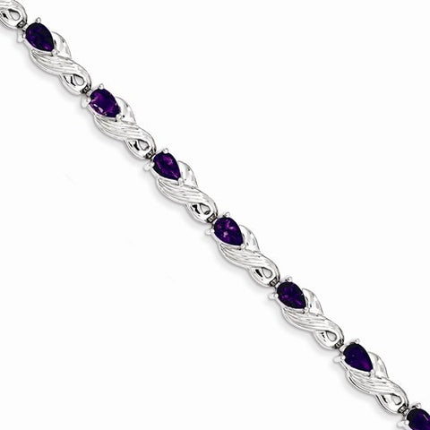 Sterling Silver Amethyst Bracelet