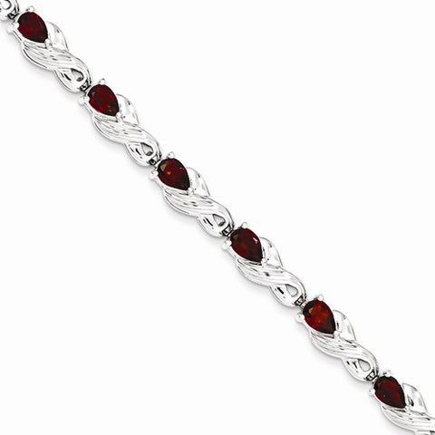 Sterling Silver Garnet Bracelet