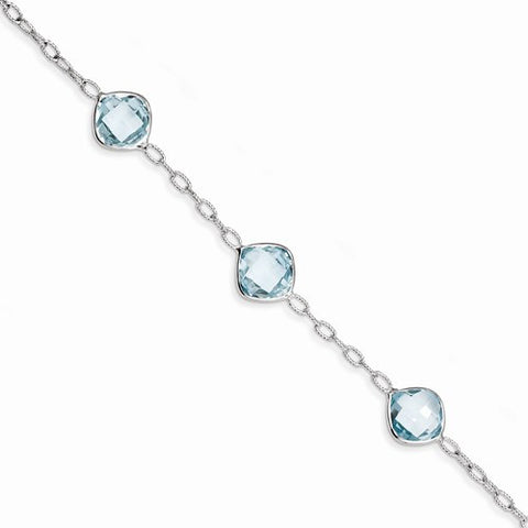 Sterling Silver Blue Topaz Bracelet