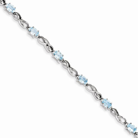 Sterling Silver Blue Topaz Figure Bracelet