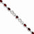 Sterling Silver Oval Heart Garnet Bracelet