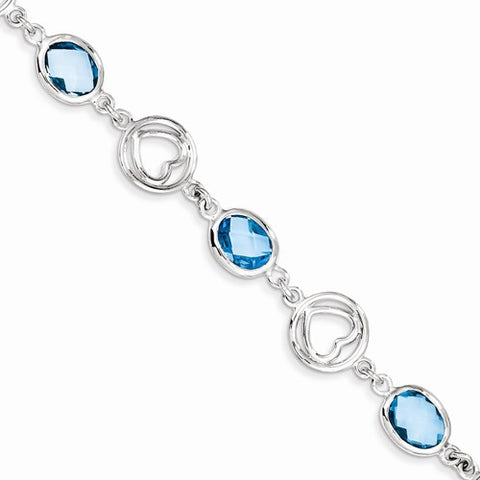 Sterling Silver Blue Topaz Bracelet