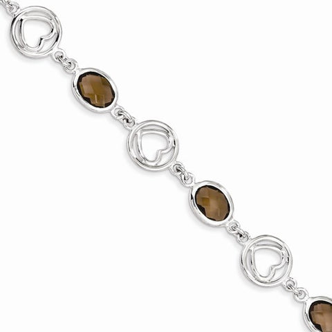 Sterling Silver Smokey Quartz Bracelet