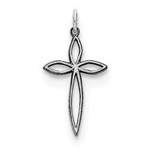 Sterling Silver Laser Designed Cross Charm hide-image