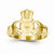 14k Yellow Gold Polished Claddagh Ring