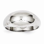 14k White Gold Polished Dome Ring