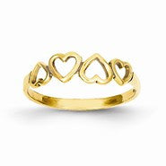 14k Yellow Gold Heart Ring