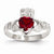 14k White Gold January Birthstone Claddagh Ring