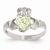 14k White Gold August Birthstone Claddagh Ring