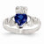 14k White Gold September Birthstone Claddagh Ring