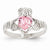 14k White Gold October Birthstone Claddagh Ring