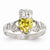 14k White Gold November Birthstone Claddagh Ring