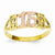 14k Yellow Gold Two-tone Diamond-cut Heart Block 15 Ring