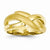 14k Yellow Gold Polished & Satin Swirl Cross-over Dome Ring