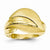 14k Yellow Gold Polished & Satin Leaf Ring