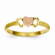 14k Two-Tone Heart Ring