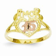 14k Two-Tone Amor 15 Heart Ring