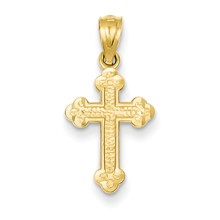 14k Gold Small Budded Cross Charm hide-image