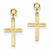 14k Yellow Gold Polished Satin Cross Dangle Earrings