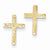 14k Yellow Gold Brushed Finish Cross Earrings