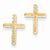 14k Yellow Gold Brushed Finish Cross Earrings