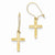 14k Yellow Gold Polished Satin Cross Earrings