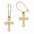 14k Yellow Gold Polished Crucifix Earrings