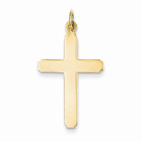 14k Gold Polished Cross Pendant, Exquisite Pendants for Necklace