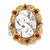 Gold-tone & silver-tone, red crystal Angel stretch Ring