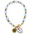 Gold-Tone with Blue Beads Pope Francis I Rosary Bracelet