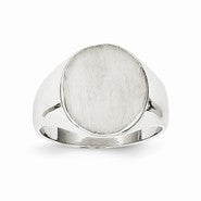 14k White Gold Signet Ring