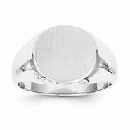 14k White Gold Signet Ring